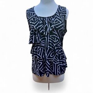 White House Black Market Ruffle Sleeveless Top